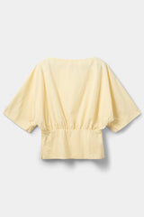 Boat Neck Blouse in Light Yellow