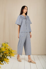 Milla Top in Navy Gingham