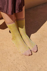 Donna Glitter Socks in Celery Green