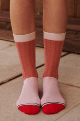 Celia Socks in Peach Pink