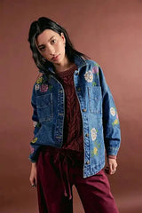Madison City Embroidered Denim Jacket