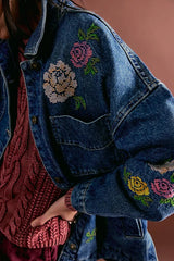 Madison City Embroidered Denim Jacket