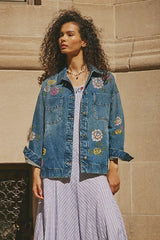 Madison City Embroidered Denim Jacket