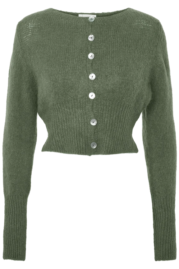 Matilda Cardigan in Seaweed Green