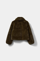 Meta Faux Fur Bomber Jacket