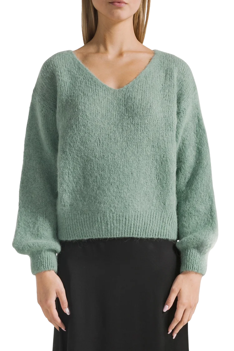 Mohair Knit Jumper in Dusty Green