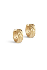 Mini Wave Hoops in Gold
