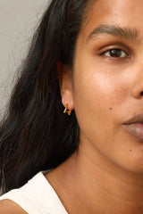 Mini Organic Star Hoops in Gold