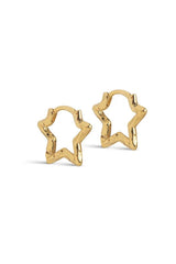 Mini Organic Star Hoops in Gold
