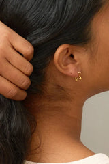 Mini Organic Star Hoops in Gold