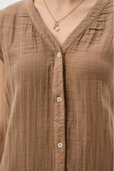 Mallorca Romper in Toast Brown