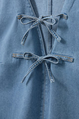 Denim Bow Top