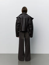 Nikita Leather Jacket in Dark Plum
