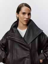 Nikita Leather Jacket in Dark Plum