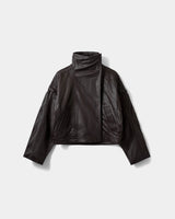 Nikita Leather Jacket in Dark Plum