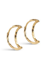 Organic Moon Medium Hoops in Gold