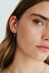 Organic Moon Medium Hoops in Gold