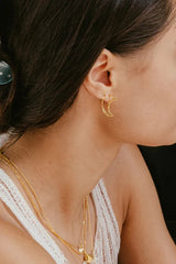Organic Moon Studs in Gold