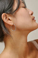 Medium Organic Arena Hoops in Silver