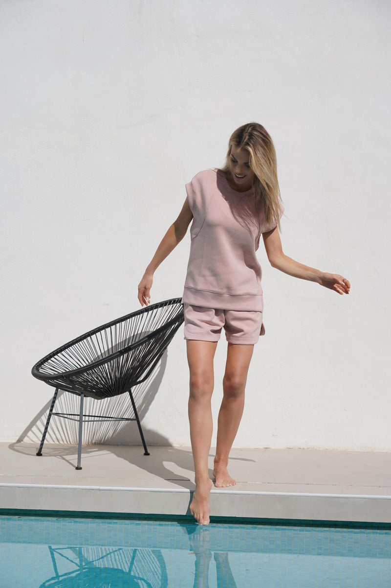 Harmony Sweatshirt and Short Set in Taupe