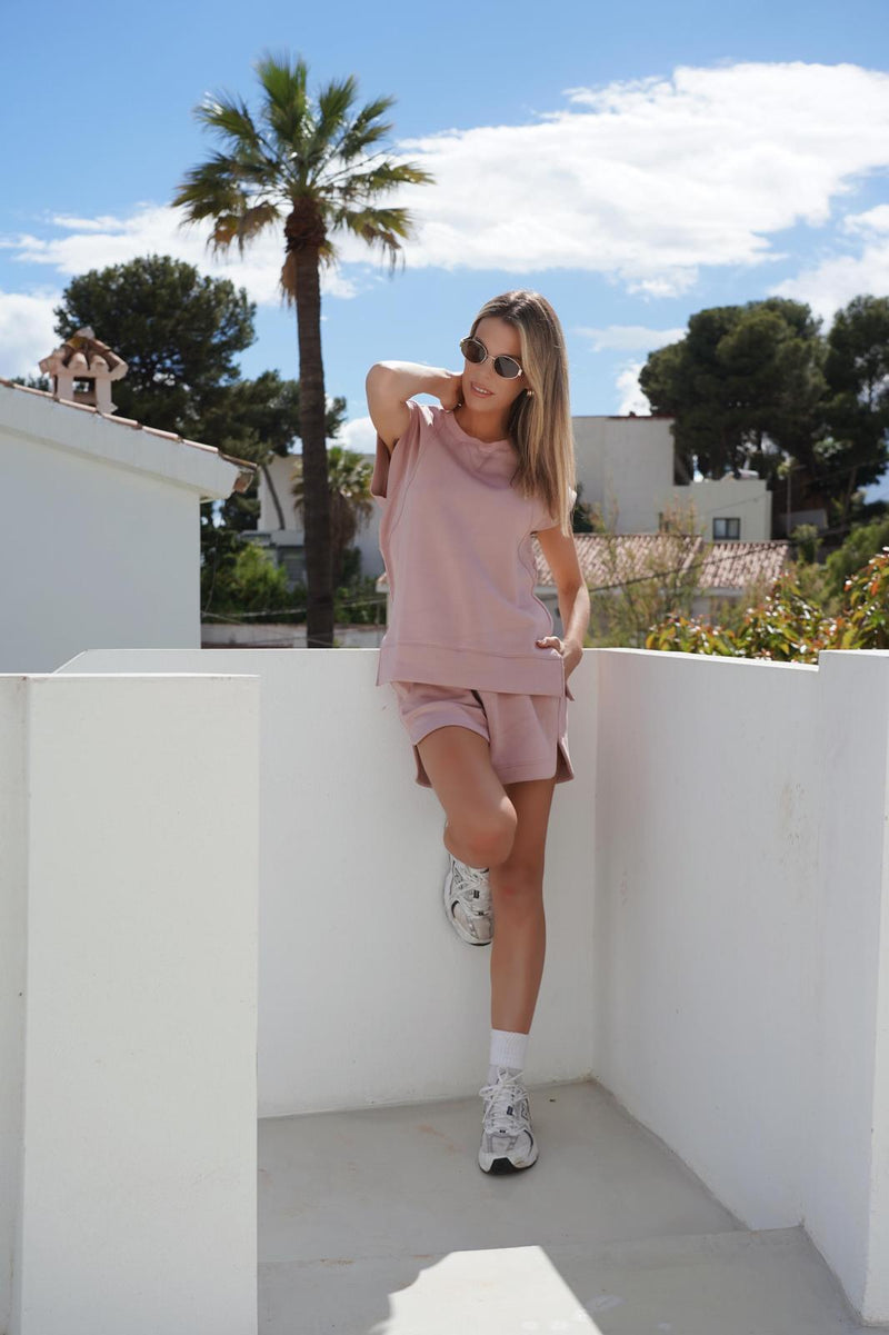 Harmony Sweatshirt and Short Set in Taupe