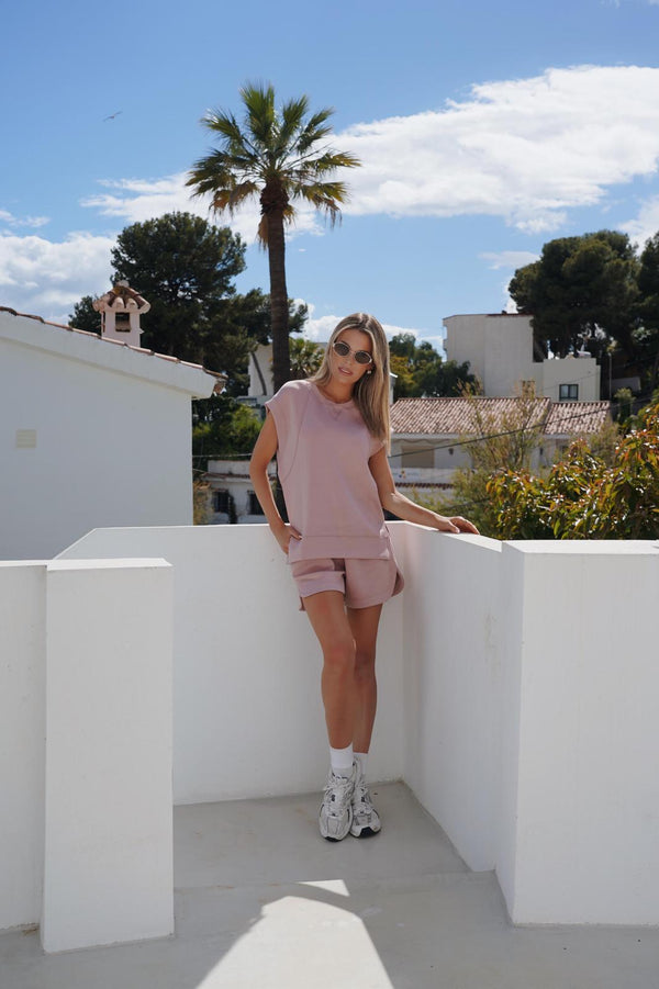 Harmony Sweatshirt and Short Set in Taupe