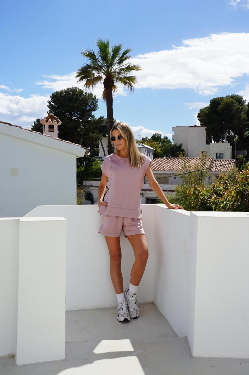 Harmony Sweatshirt and Short Set in Taupe