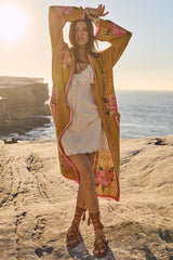 Coastal Granny Maxi Cardigan in Mustard