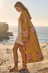 Coastal Granny Maxi Cardigan in Mustard