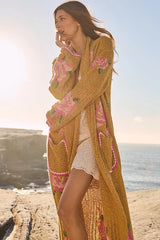 Coastal Granny Maxi Cardigan in Mustard