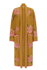 Coastal Granny Maxi Cardigan in Mustard