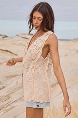 Paradise Found Vest in Sand Dune