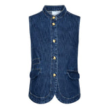 Denim Waist Coat in Indigo