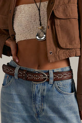 Preston Stud Belt in Mocha
