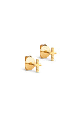 Protective Cross Studs in Gold