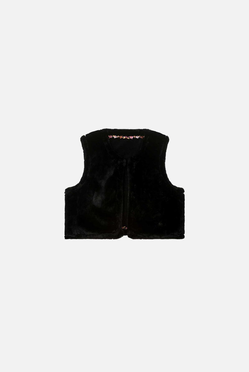 Velvet Embroidered Reversible Vest