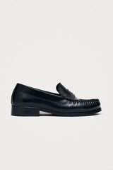 Rivet Leather Loafers in Black
