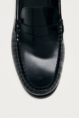 Rivet Leather Loafers in Black