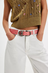 Rori Leather Belt in Paloma Pop