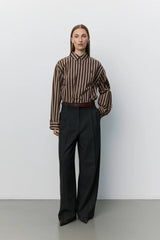 Rosalinda Wide Leg Trousers in Dark Grey