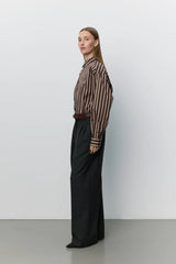 Rosalinda Wide Leg Trousers in Dark Grey