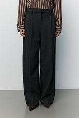 Rosalinda Wide Leg Trousers in Dark Grey