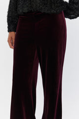 Velvet Trouser in Burgundy