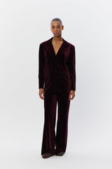 Velvet Trouser in Burgundy