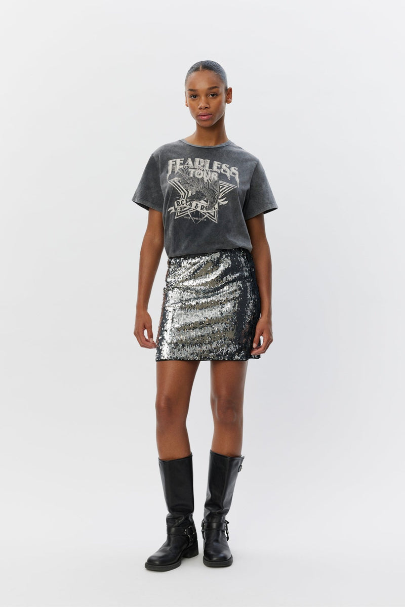 Sequin Skirt In Silver