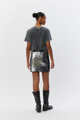 Sequin Skirt In Silver