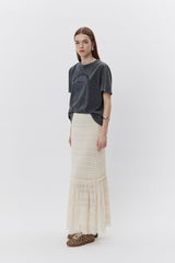 Zena Slogan Tee in Washed Black