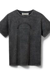 Zena Slogan Tee in Washed Black