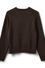 'Parisienne' Slogan Sweater in Dark Brown