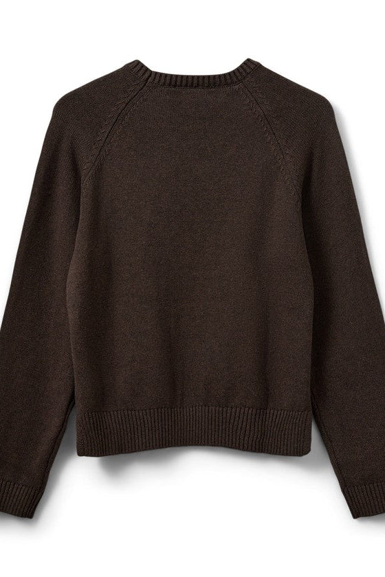 'Parisienne' Slogan Sweater in Dark Brown